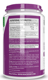 HealthyHey Nutrition High Absorption CoQ10 with BioPerine-125mg -Pack of 60 Capsules